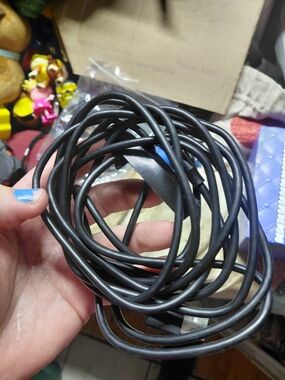 black USB-C to USB-A charging and data cable